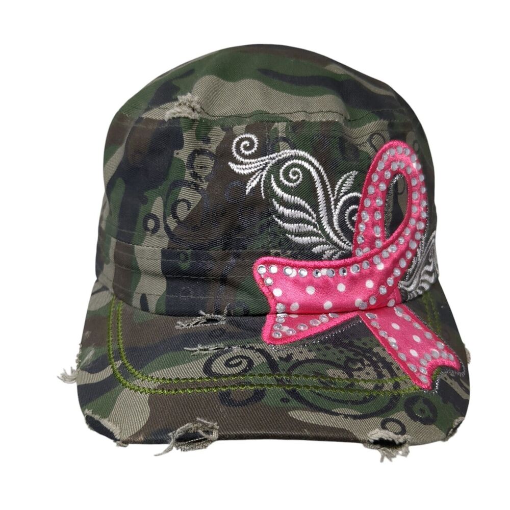 Leader Loga Slideback Cadet Army Cap Hat Camo OSFA Pink Bow Bling